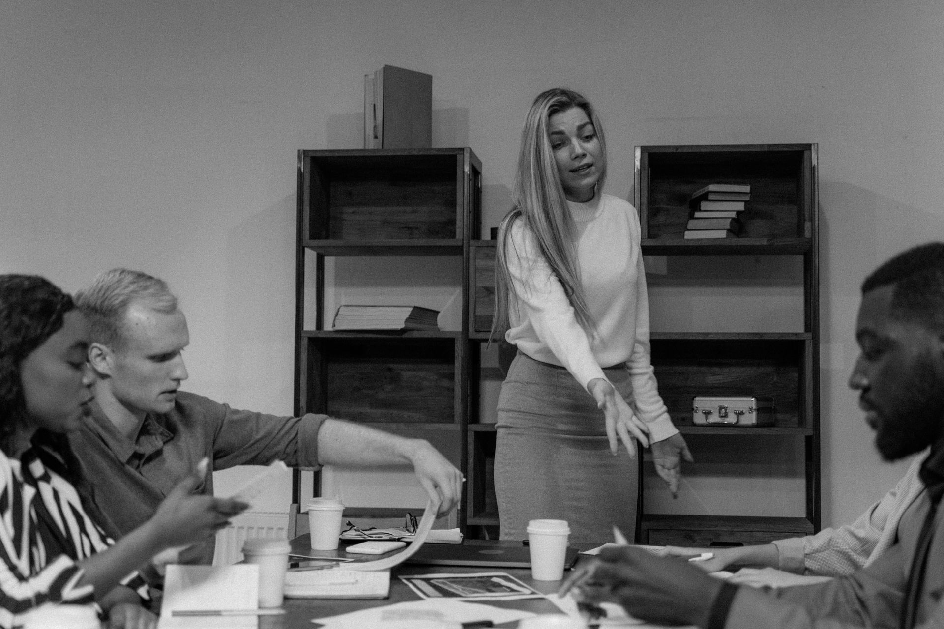 A small team working together around a table